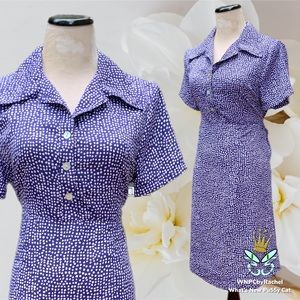 Norm Thompson Tie Back Polka Dot Dress, Medium Petite